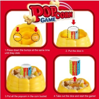 Fun Popcorn Game Toy for Kids �Interactive Jumping Popcorn Corn Game with Buckets & Tokens | Family Party Game