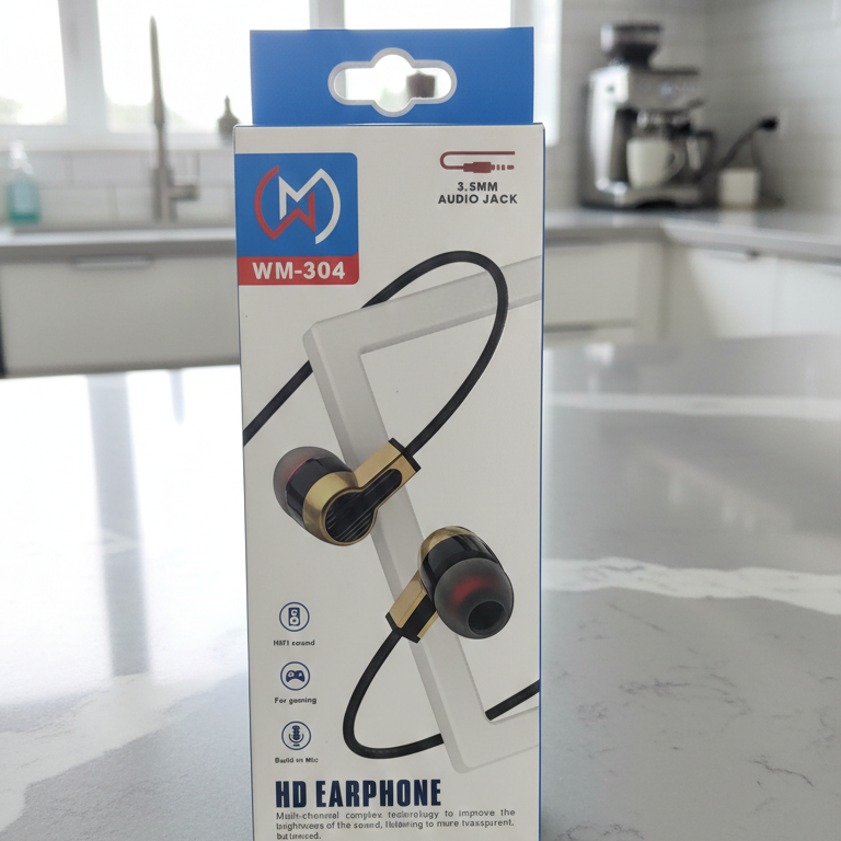 WM-304 Gaming Earphones | 3.5mm Jack | HiFi Sound | Built-in Mic | Comfortable Fit