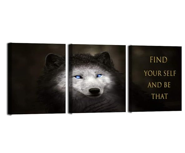 set of 3 Motivational sticky canvas frames for wall decore / sticky phototiles for office and home workplace