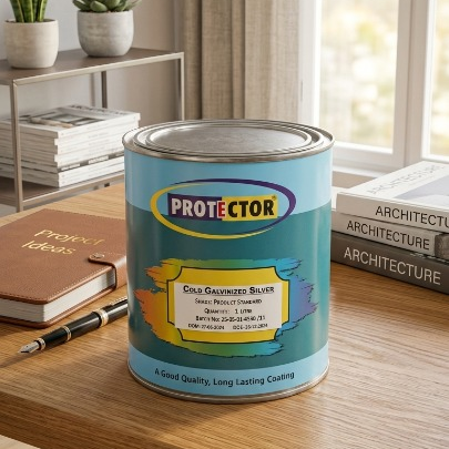 PROTECTOR  Anti Rust Zinc Coating Spray Color (Cold Galvanized Silver Paint 1 Liter)