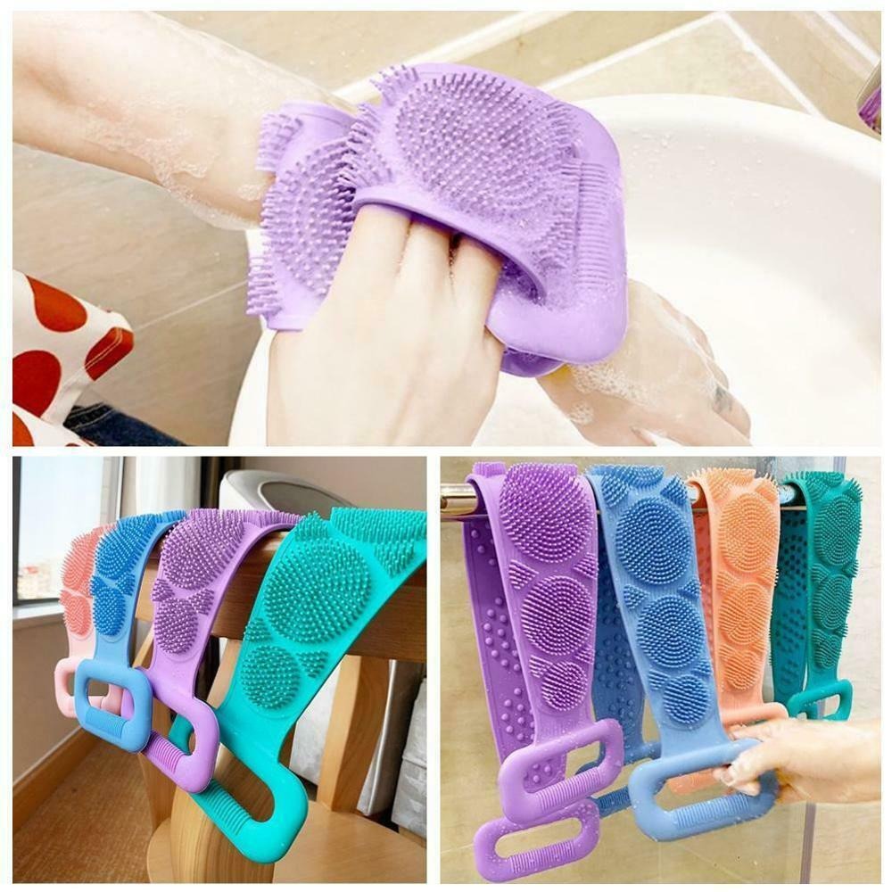 Silicone Bath Body Brush Soft Rubbing Exfoliating Massage For Back Cleaning High Quality Bathroom Accessories | Random Colour
