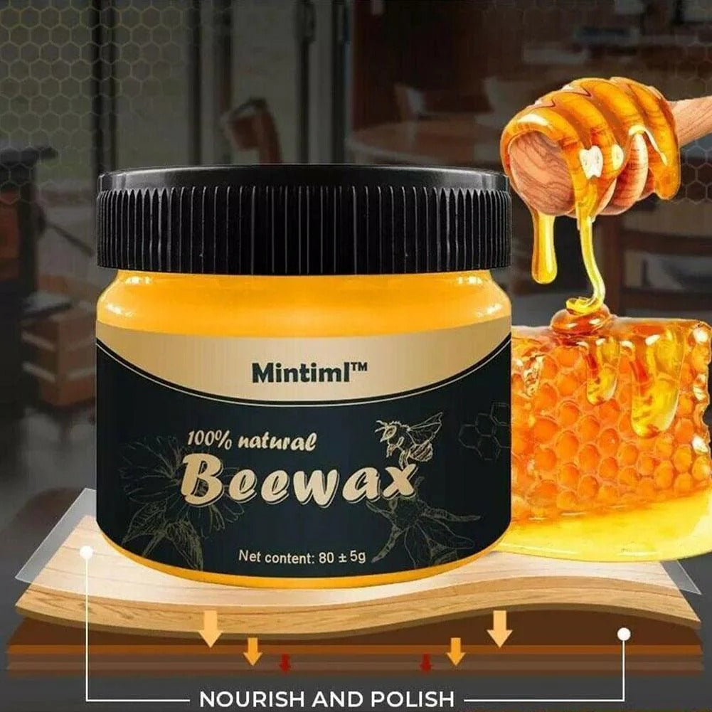 Mintiml Natural Beeswax Wood Polish | Multi-Purpose Furniture Care | Restores & Protects ~ 80g ~ Pack of 01
