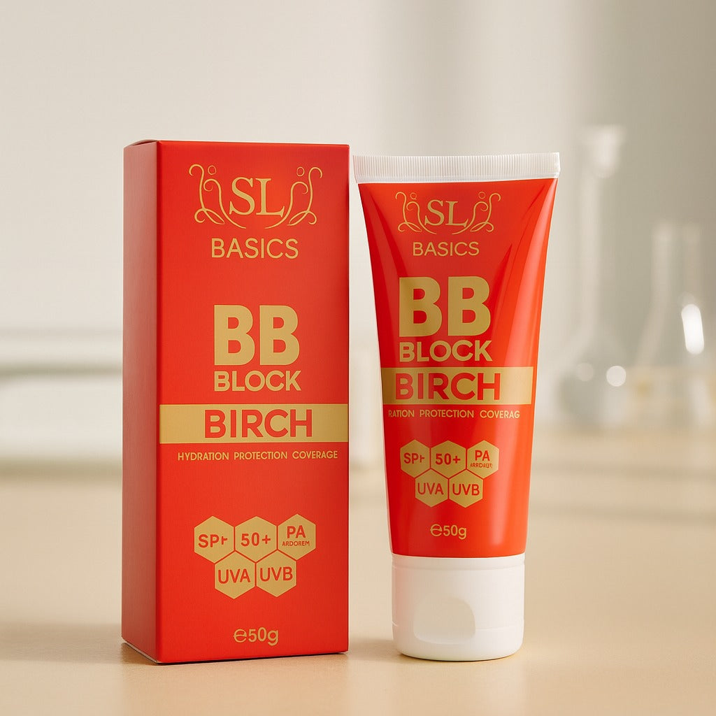 SL Basics BB Block SPF 50+ Tinted Sunscreen �Hydrating BB Cream with Vitamin E & Lotus Extract (50ml)