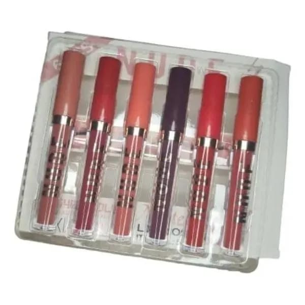 6 Pcs Nude & Red Matte Lip