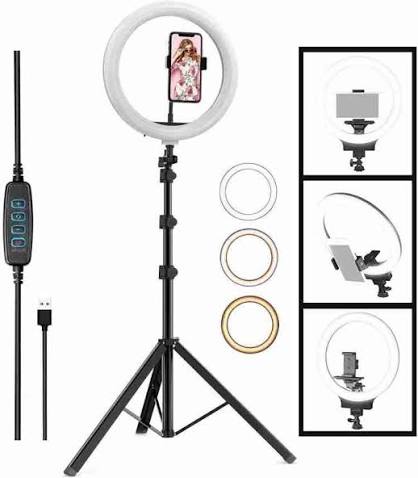 Portable 10-Inch LED Ring Light with 7