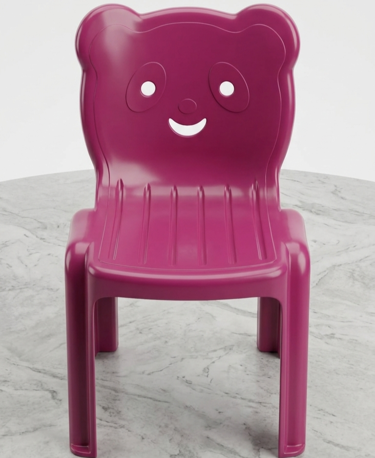 Panda Face Design Kids Chair - Cute Animal Themed Lightweight Seating Furniture Durable Comfortable Miniature Seat For Toddler Playroom (Random Color)