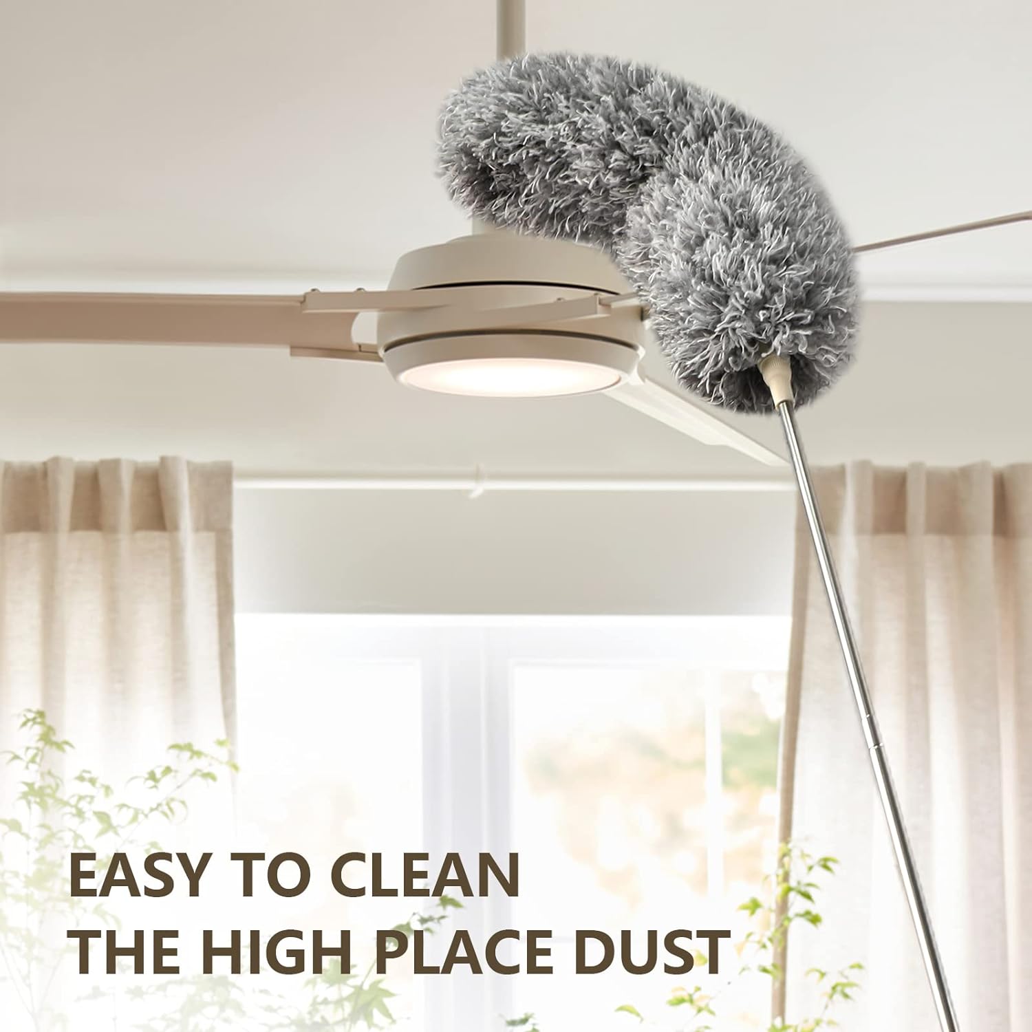 Grey Flexible Microfiber Duster �Bendable Long Reach Cleaning Brush for Home & Office