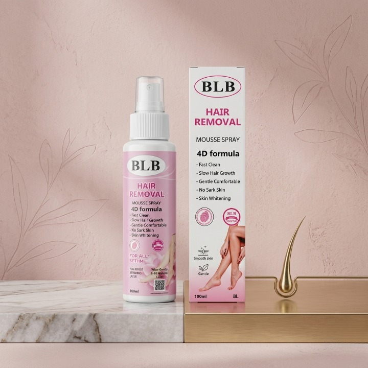 BLB Hair Removal Mousse Spray �4D Formula for Fast & Gentle Hair Removal (100ml)