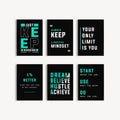 6 Pcs Motivational Wall Decor Cardboard Phototiles �Inspirational Quote Posters with Back Double Tape