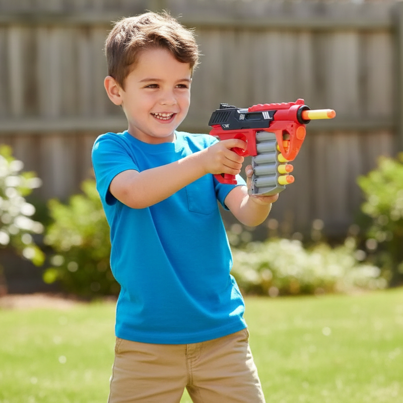Nerf Gun 288-03 Soft Bullets Dart Blaster �Original Imported Multicolor Toy Gun for Kids (Random Color)
