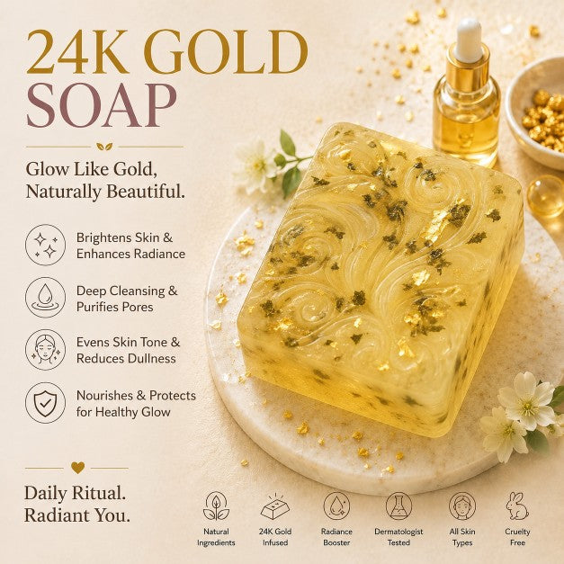 24K Gold Leaf Brightening Soap