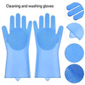 Silicone Dishwashing & Cleaning Pair Gloves �Reusable Heat Resistant Scrubber Gloves for Kitchen, Bathroom & Household Cleaning | Random Color