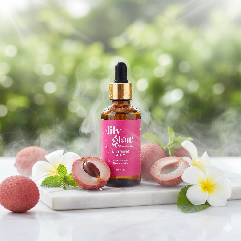 Lily Glow Whitening Serum for Face, Hands & Feet �Glutathione, Brightening Formula | For Men, Women, Oily & Dry Skin 30ml