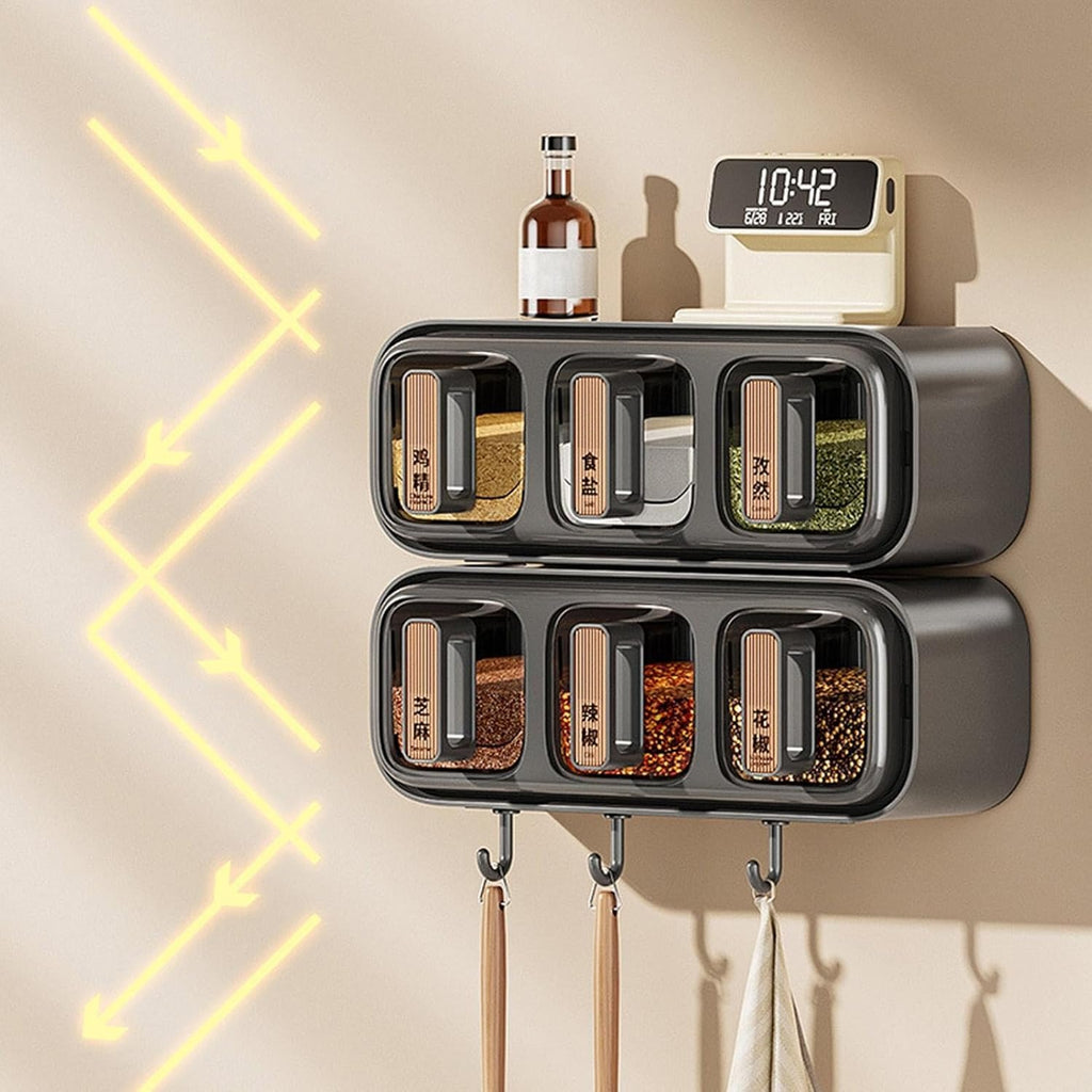 Wall Mounted Seasoning Box Condiment Containers Space – photo 4