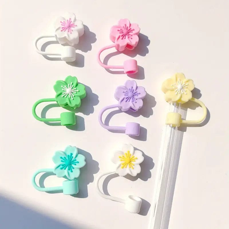 Silicone Flower Stopper Compatible with 40oz Tumbler | Reusable Spill-Resistant Straw Cover | Random Color
