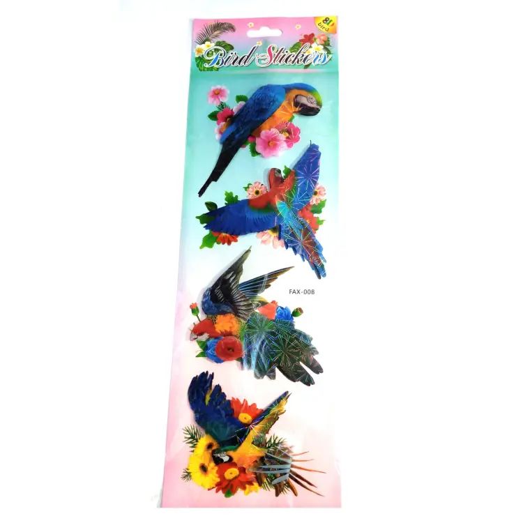 3D Art Crafts BiRdsWall Stickers  (pack of 8 pcs )
