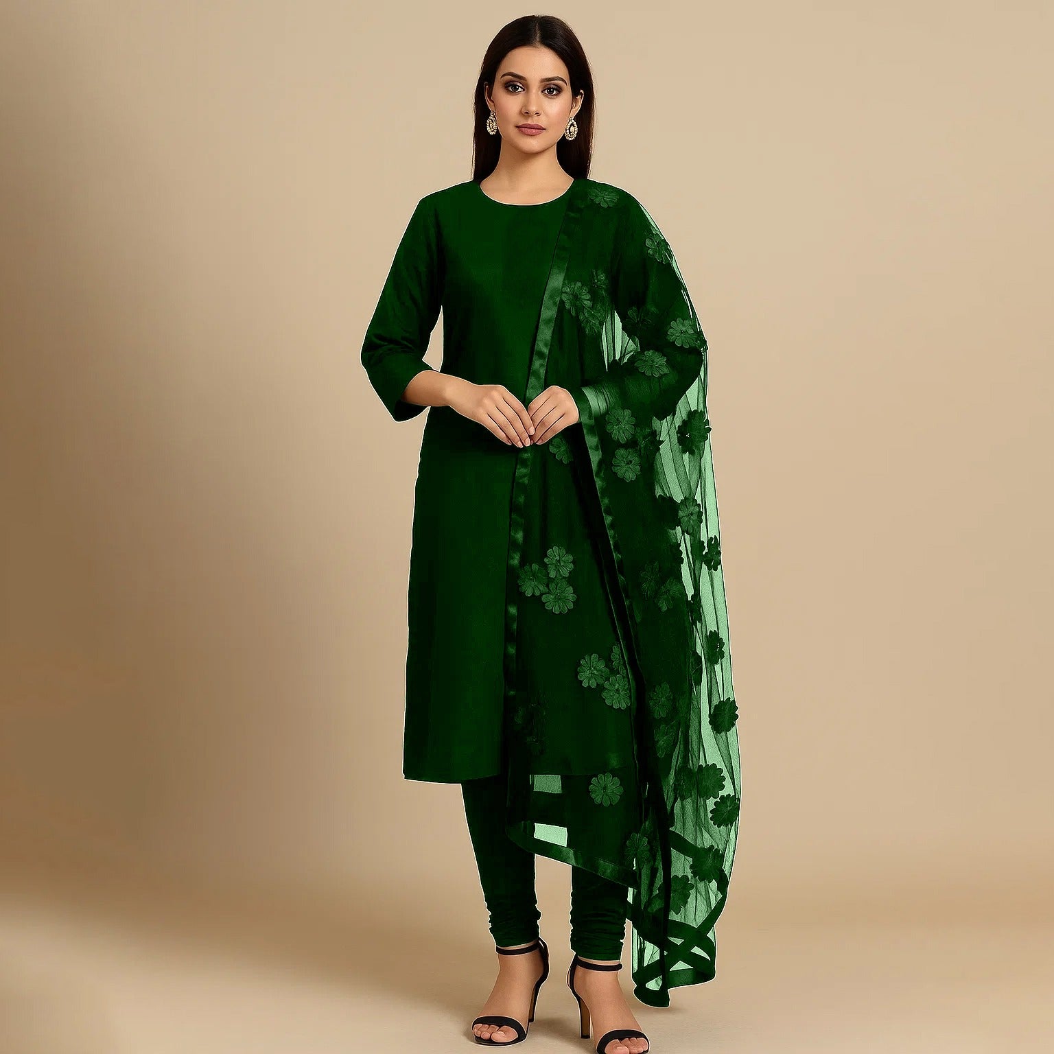 Premium Katan Silk Unstitched 3 Piece Suit