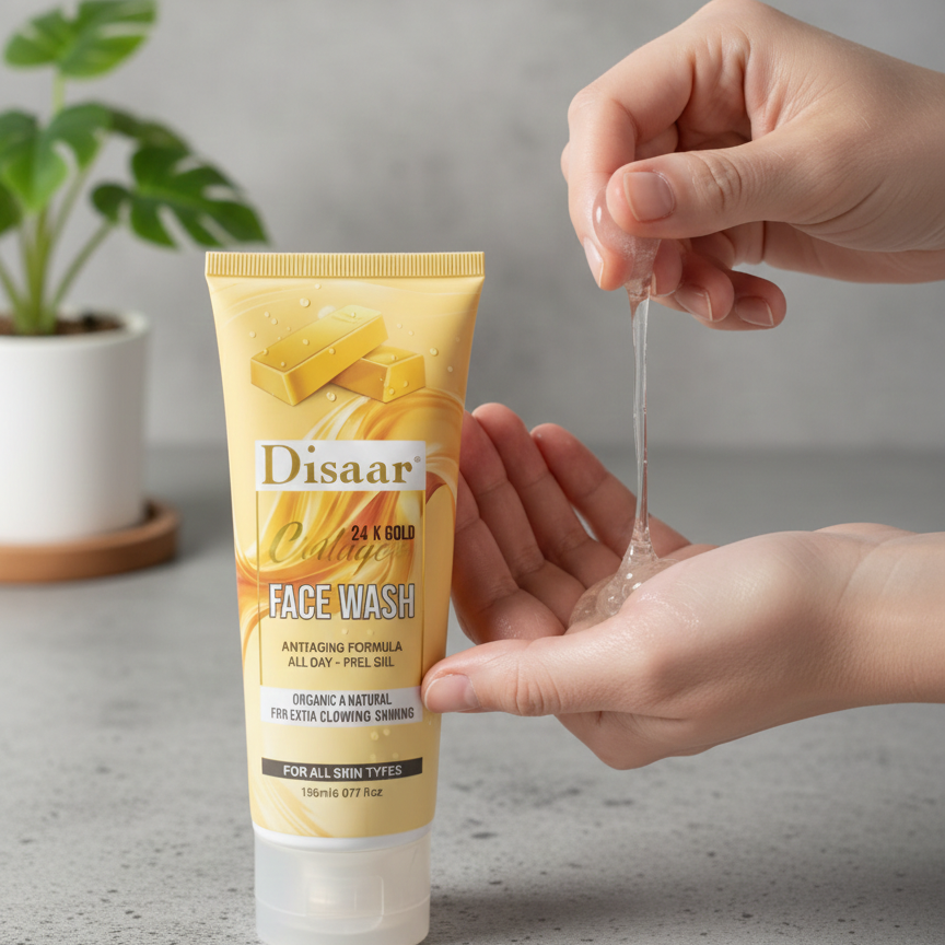 Disaar 24K Gold Face Wash Liquid For All Skin Types 150Ml Anti Aging Formula Organic And Natural Cleanser