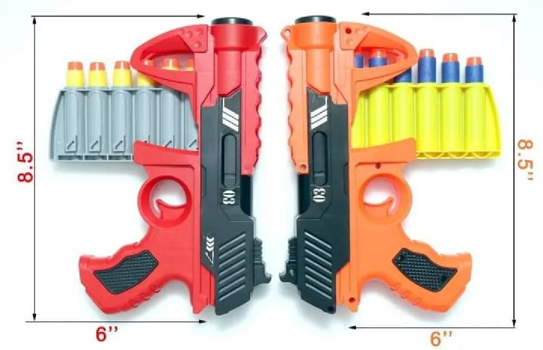Nerf Gun 288-03 Soft Bullets Dart Blaster �Original Imported Multicolor Toy Gun for Kids (Random Color)