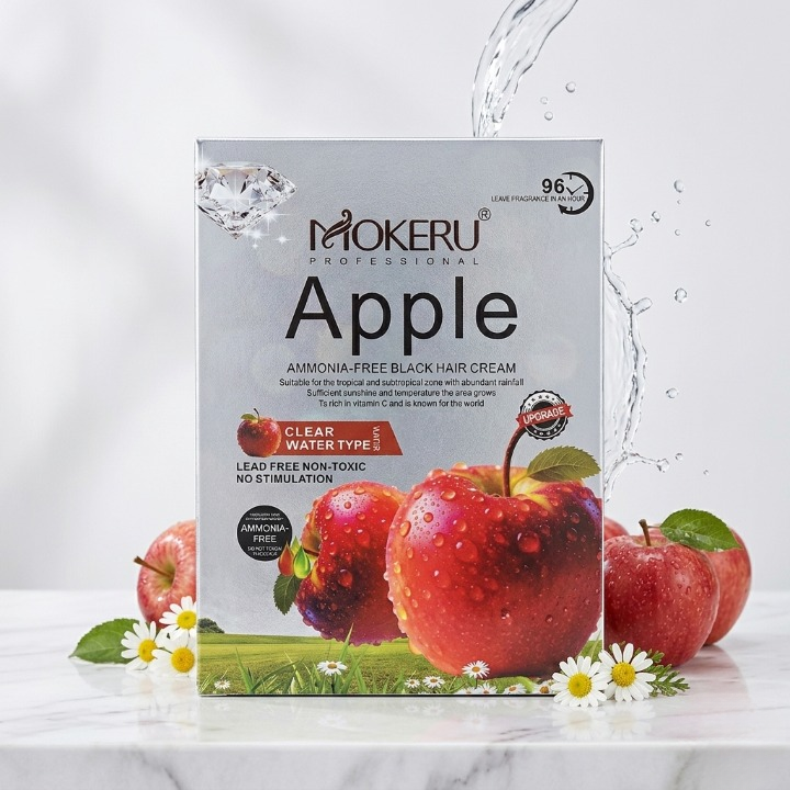 Mokeru Professional Apple Ammonia-Free Black Hair Cream �Non-Toxic Fast Hair Dye for Men and Women