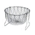 Stainless Steel Multi-Functional Foldable Chef Basket �Deluxe Kitchen Colander, Mesh Steam, Rinse, Strain & Fry Basket