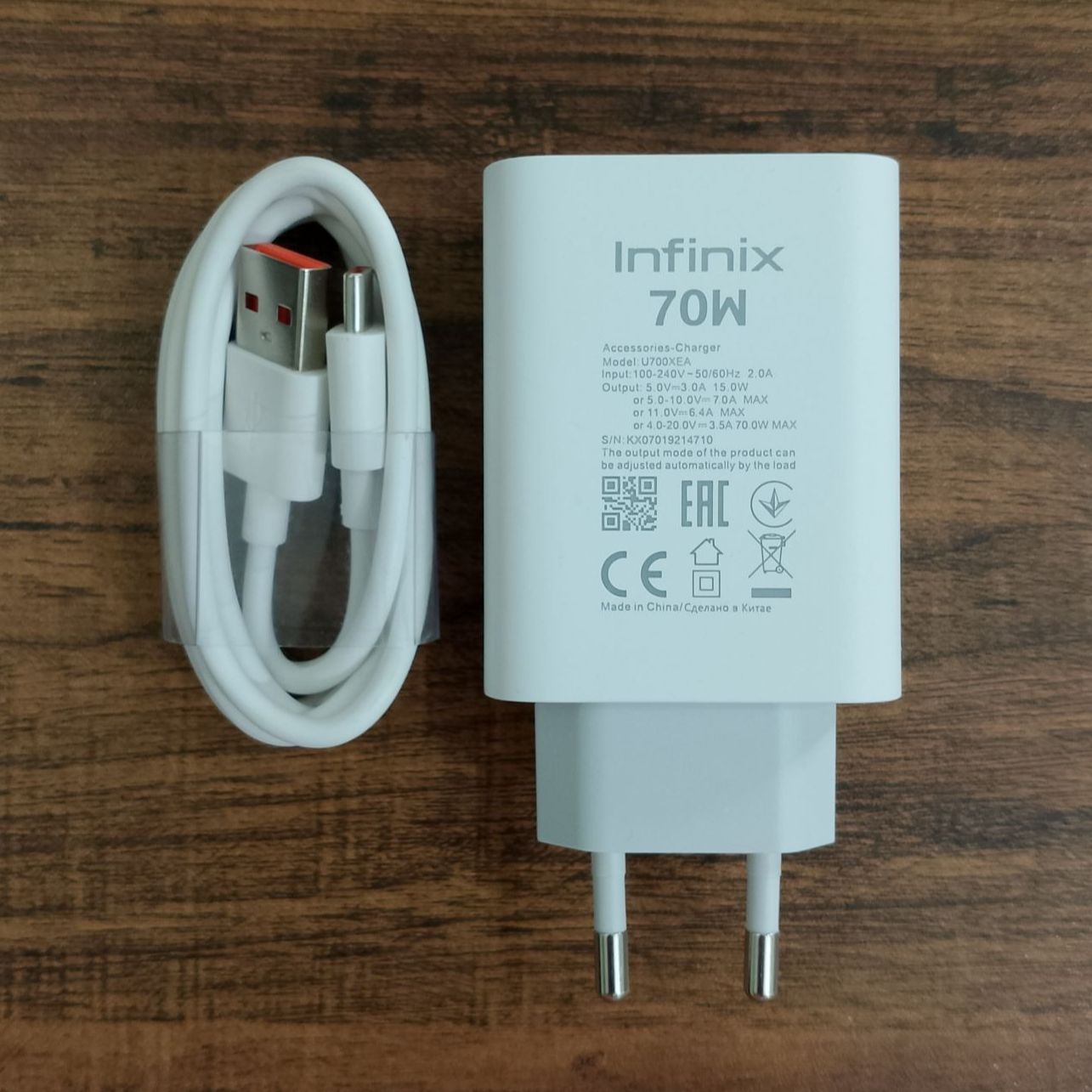 Infinix 70W USB Fast Charger with Type-C