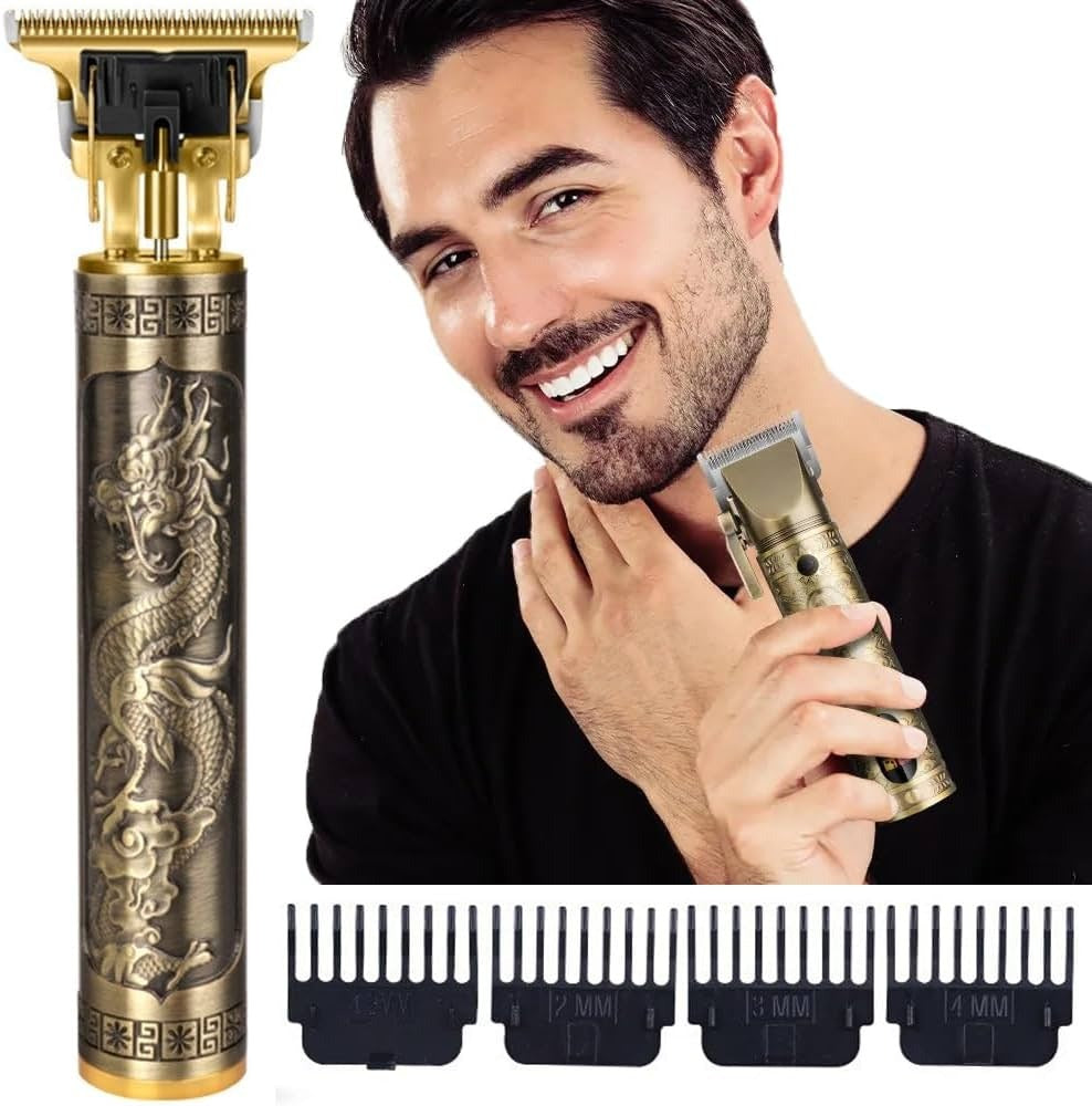 Metal Body Vintage T9 Hair Trimmer for Men �Professional USB Rechargeable Beard & Hair Cutting Machine | Precision Shaver with Powerful Motor