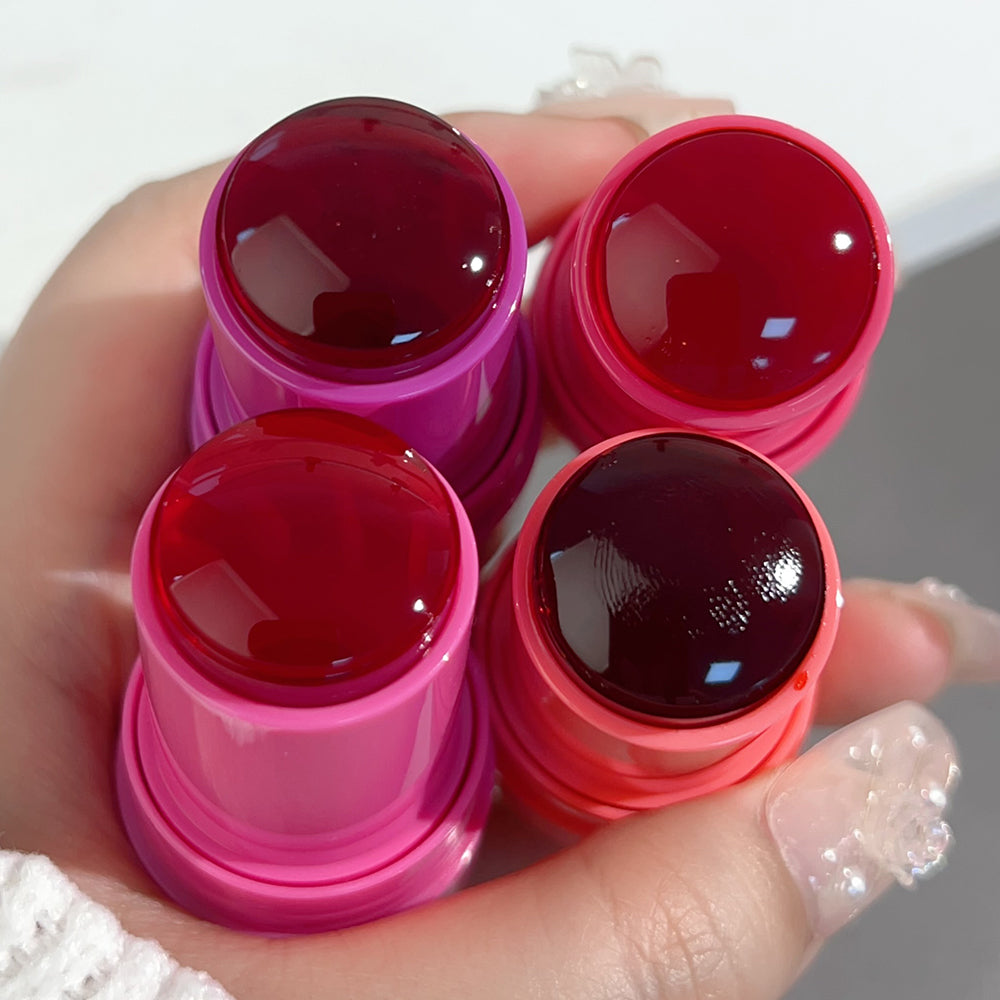 pack of 4 Cheek Lip Tinted Moistured Blush Stick Eyes Cheek Lip Brighten Cream Water Jelly Tint Stick Matte Contour Makeup