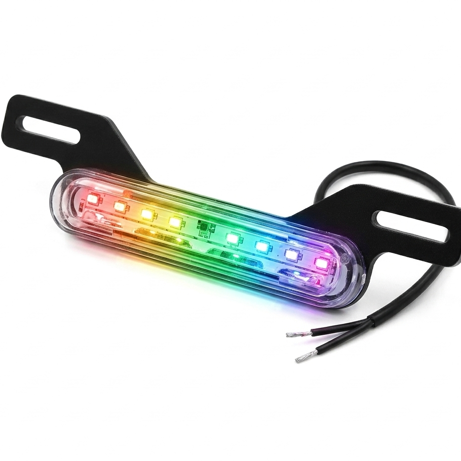 RGB Motorcycle License Plate Light Bar �Chasing LED 12V Slim RGB LED Plate Bar for Motorcycles