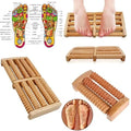 Traditional Wooden Roller Foot Massager Durable Natural Wood Design For Relaxation Stress Relief And Improved Blood Circulation