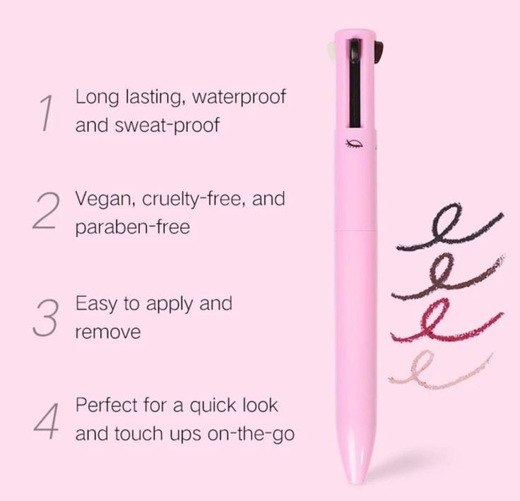 4-in-1 Makeup Pen (Eye Liner, Brow Liner, Lip Liner, &amp; Highlighter)Touch Up