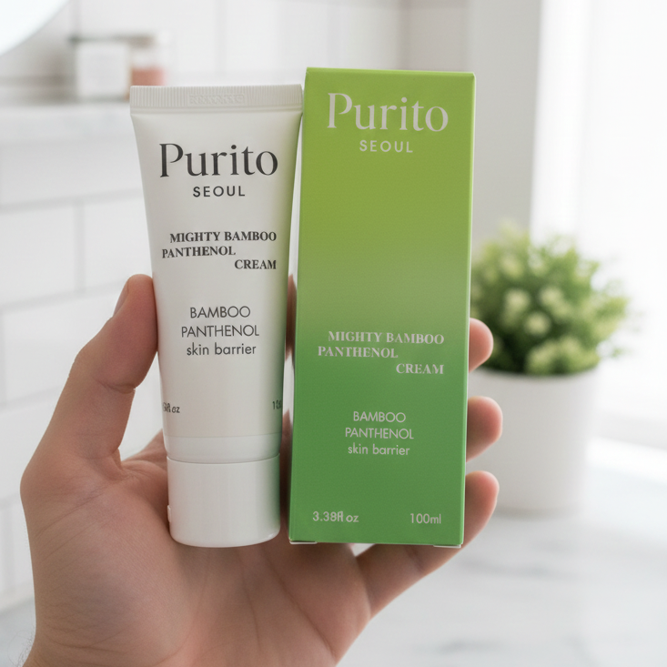 Purito Mighty Bamboo Panthenol Cream 100ml �Deep Hydration, Skin Barrier Repair & Soothing Moisturizer
