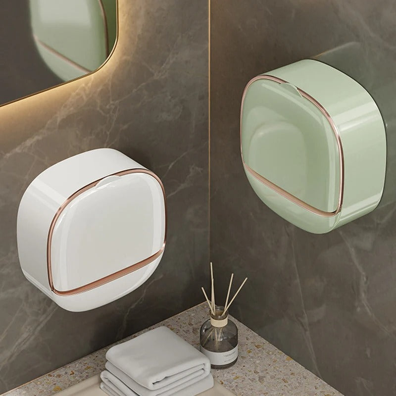 1PC Soap Box Wall Mounted Light Luxury Soap Holder Punch Free Drain Laundry Soap Box Easy Cleaning | Random Colour