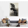 3 Pc Black Horse Wall D?or Photo Tiles | Low Quality