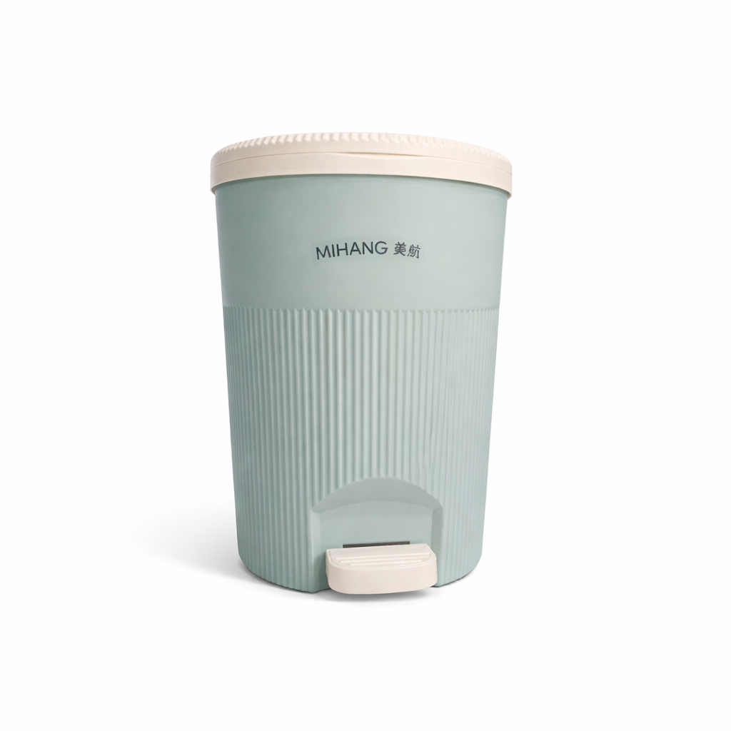 Royal Round Garbage Bin With Pedal - Standard size Trash Can with Lid for Kitchen, Bathroom & Office