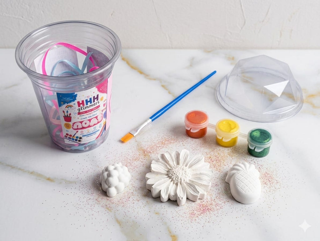 DIY Paint Kit For Kids Creative Play And Party Favors With Unpainted Plaster Figures Daisy Grapes Pineapple