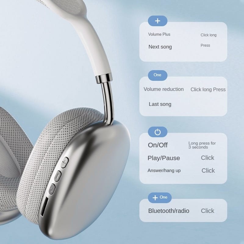 P9 Wireless Bluetooth Headphones with Noise Cancelling and Stereo Sound �Withbox (Random Color)