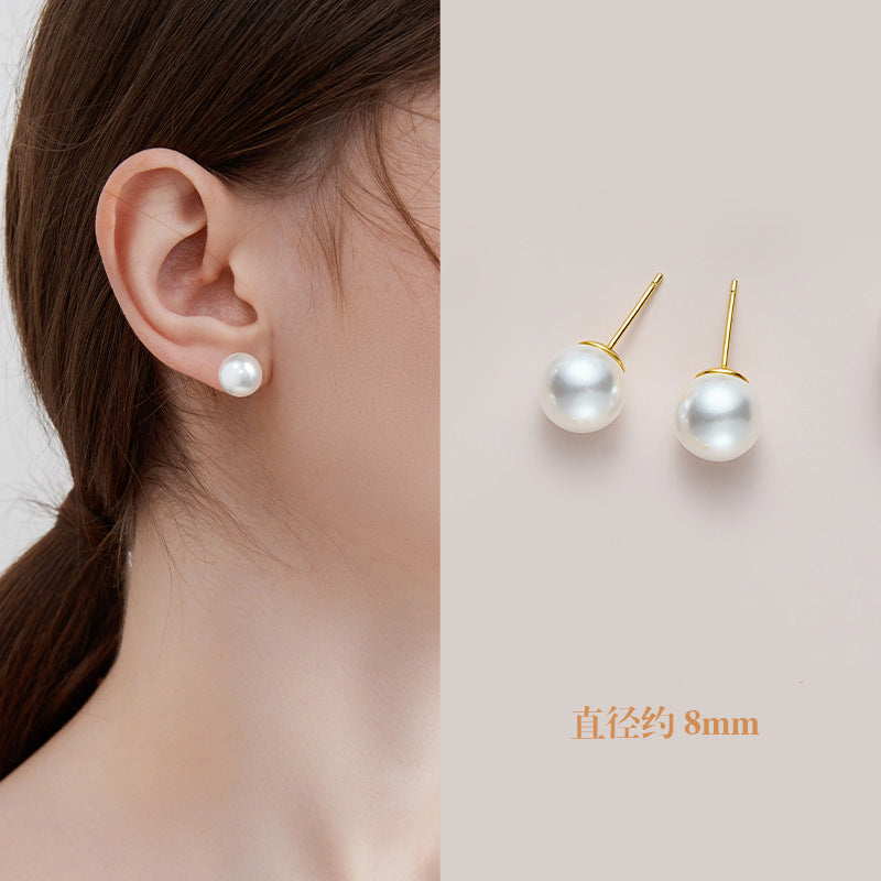 PJT-177 Simple Pearl Earrings 10mm �Elegant Jewelry, Stylish Accessory for Women- White Colour