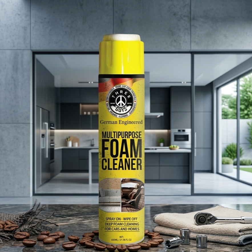 Multipurpose Foam Cleaner 650ml �Car And Home Deep-Clean Spray By Three Guys German Engineered