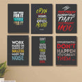 6 PC Motivating Quote Wall Decor Cardboard Phototiles Durable Elegant Stylish Inspiring Home And Office Art - 8*11