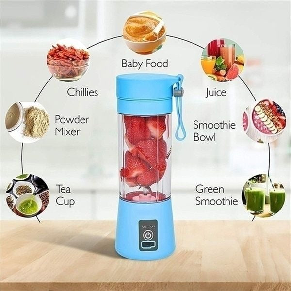 Portable Blender - Rechargeable Personal Smoothie Maker Electric USB Juicer Cup Compact Lightweight Travel Bottles For Shakes And Smoothies