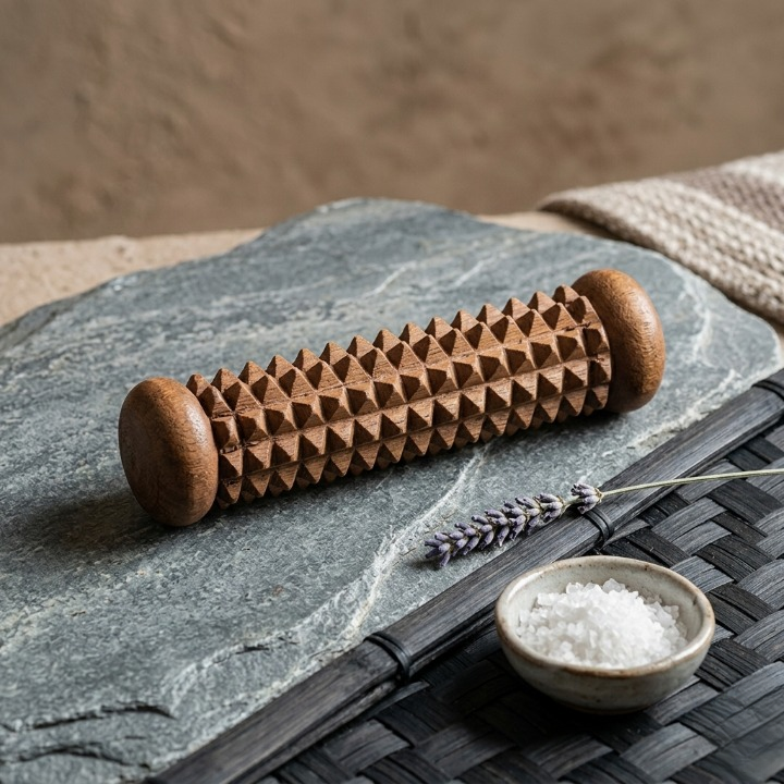 Handcrafted Wooden Palm Massager �Reflexology & Acupressure Hand Roller