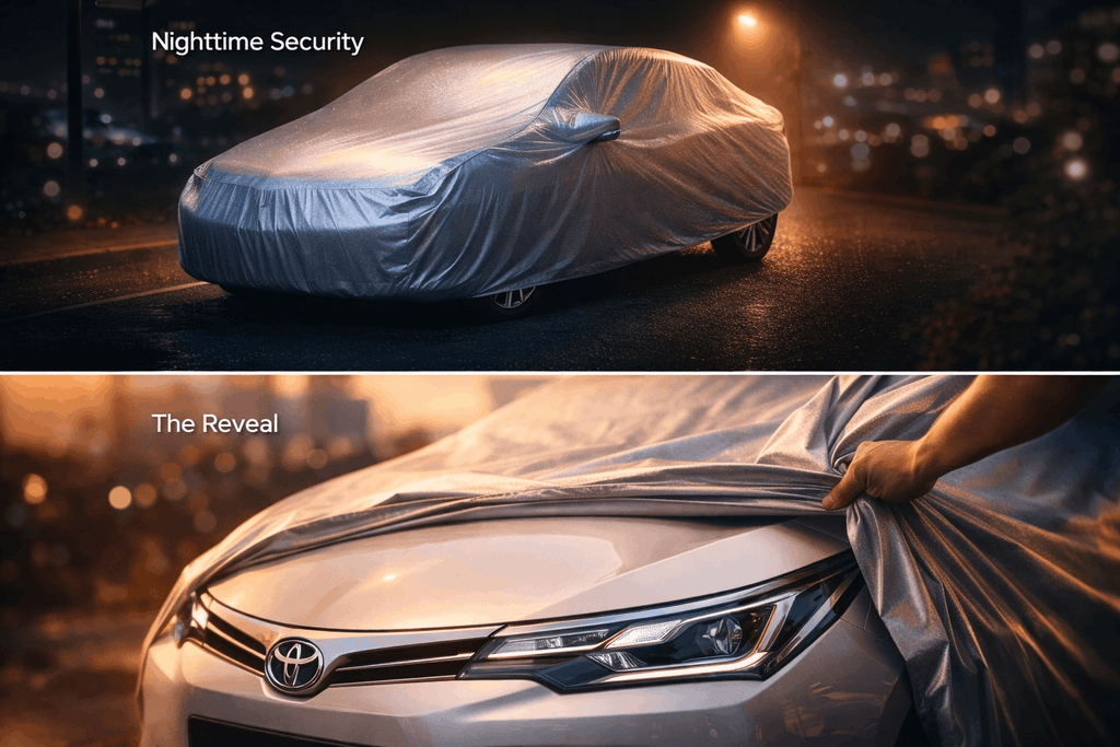 Toyota Corolla (2006�023) Silver Parachute Car Top Cover �Waterproof, Dustproof, Heat Resistant Full Body Protection