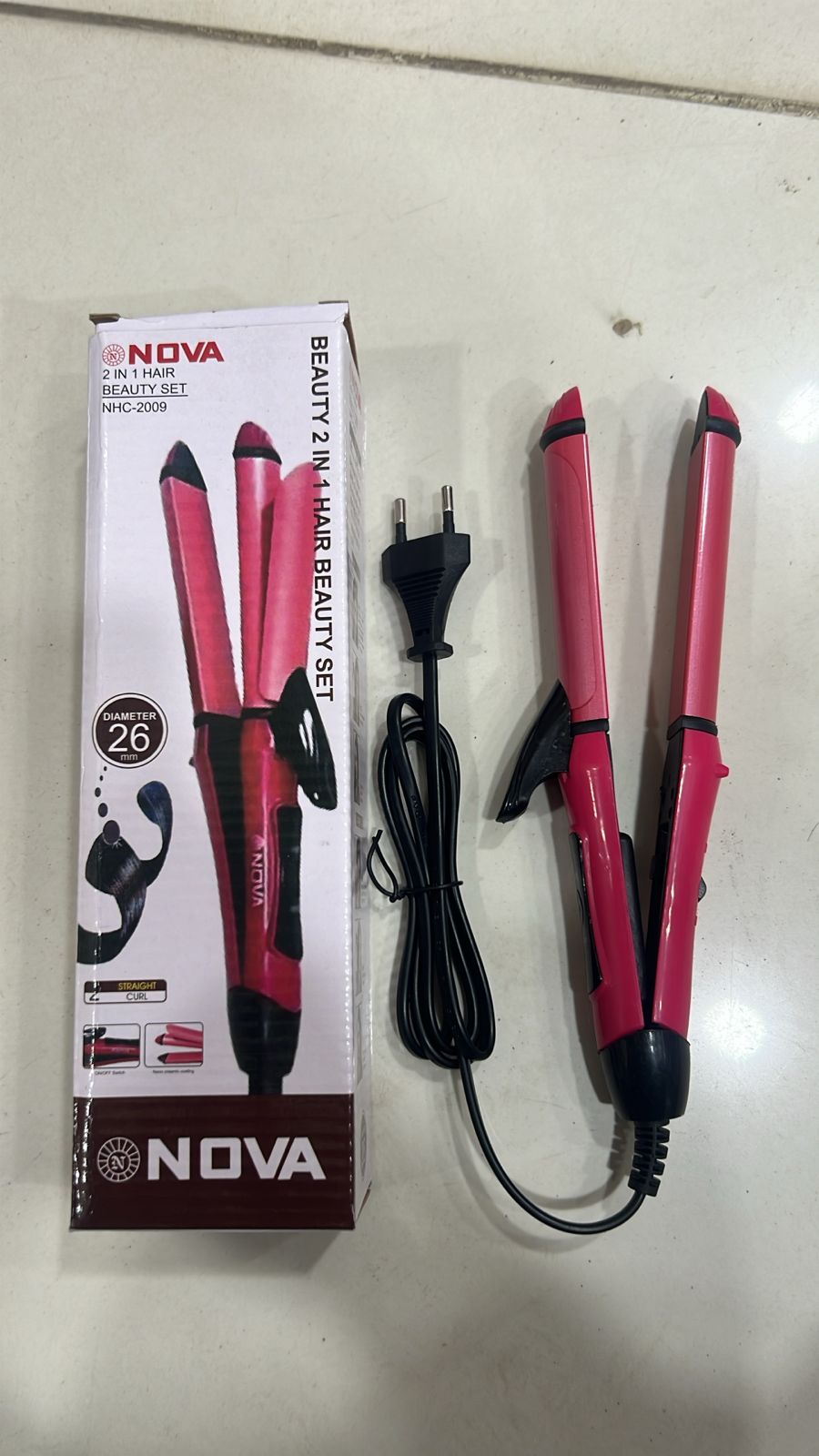 Nova 2-in-1 Hair Straightener & Curler | Model NHC-2009 | Professional Styling Tool