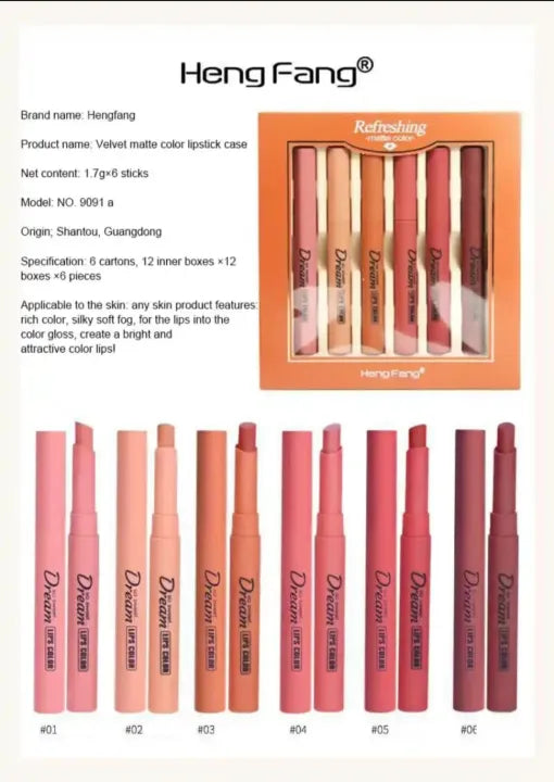 HengFang Matte Lipstick [6 Pcs Set] – photo 3