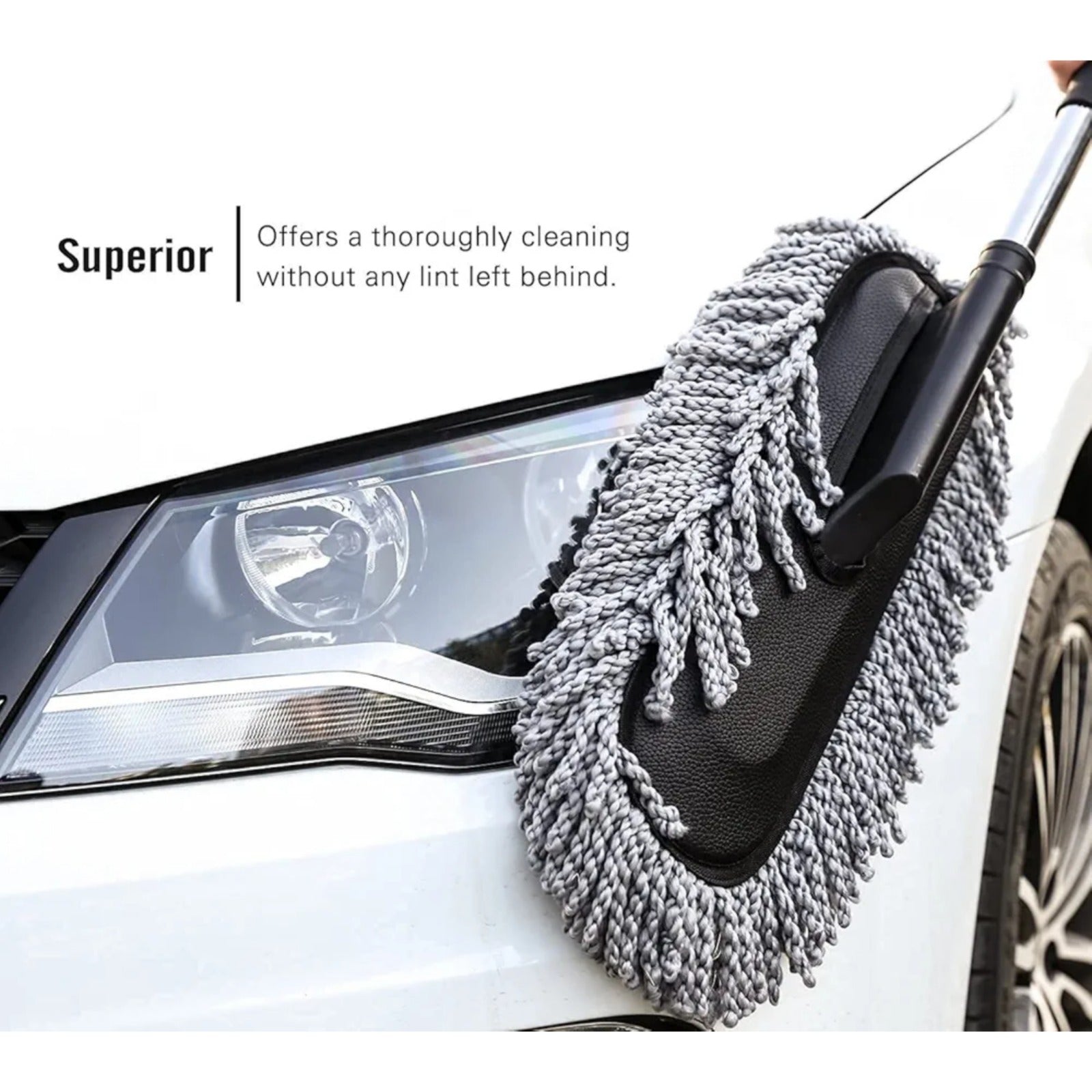 Car Wash Cleaning Brush Duster Dust Wax Mop Microfiber Telescoping Tool For Vehicle Exterior And Interior Cleaning