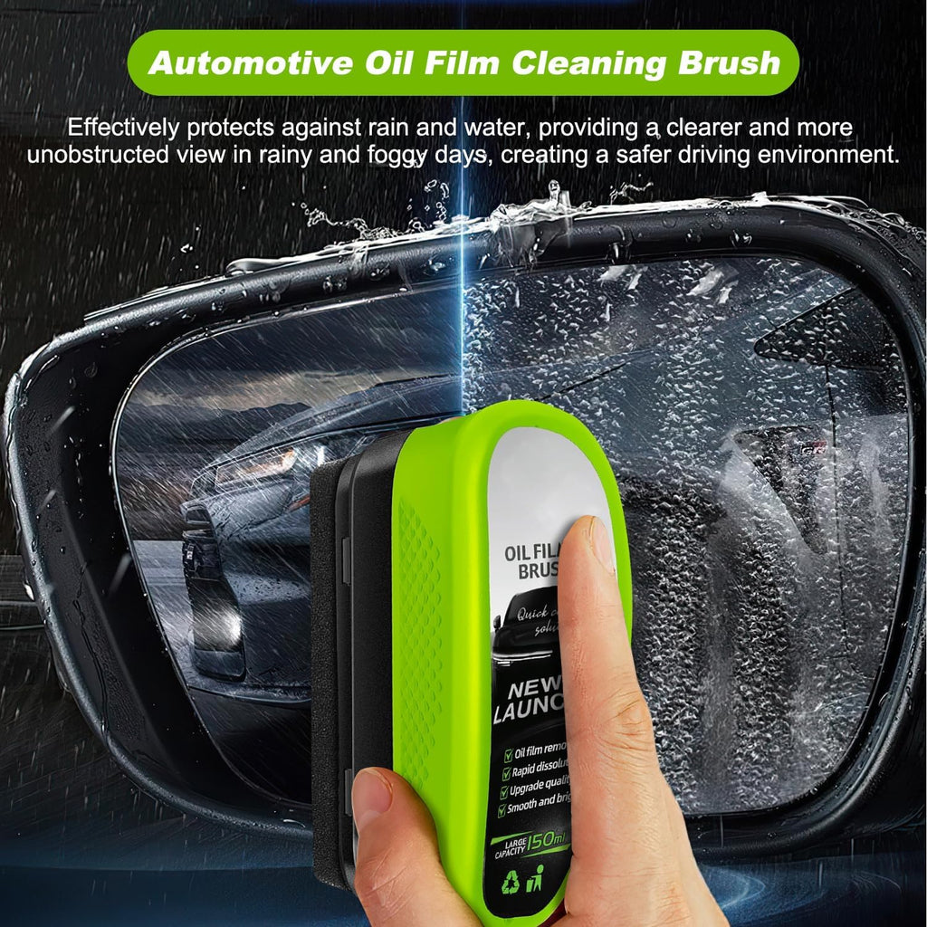 Universal Glass Cleaner,clear Vision Car Glass Oil Film Cleaner Brush For Windshield | Bottle also  Included