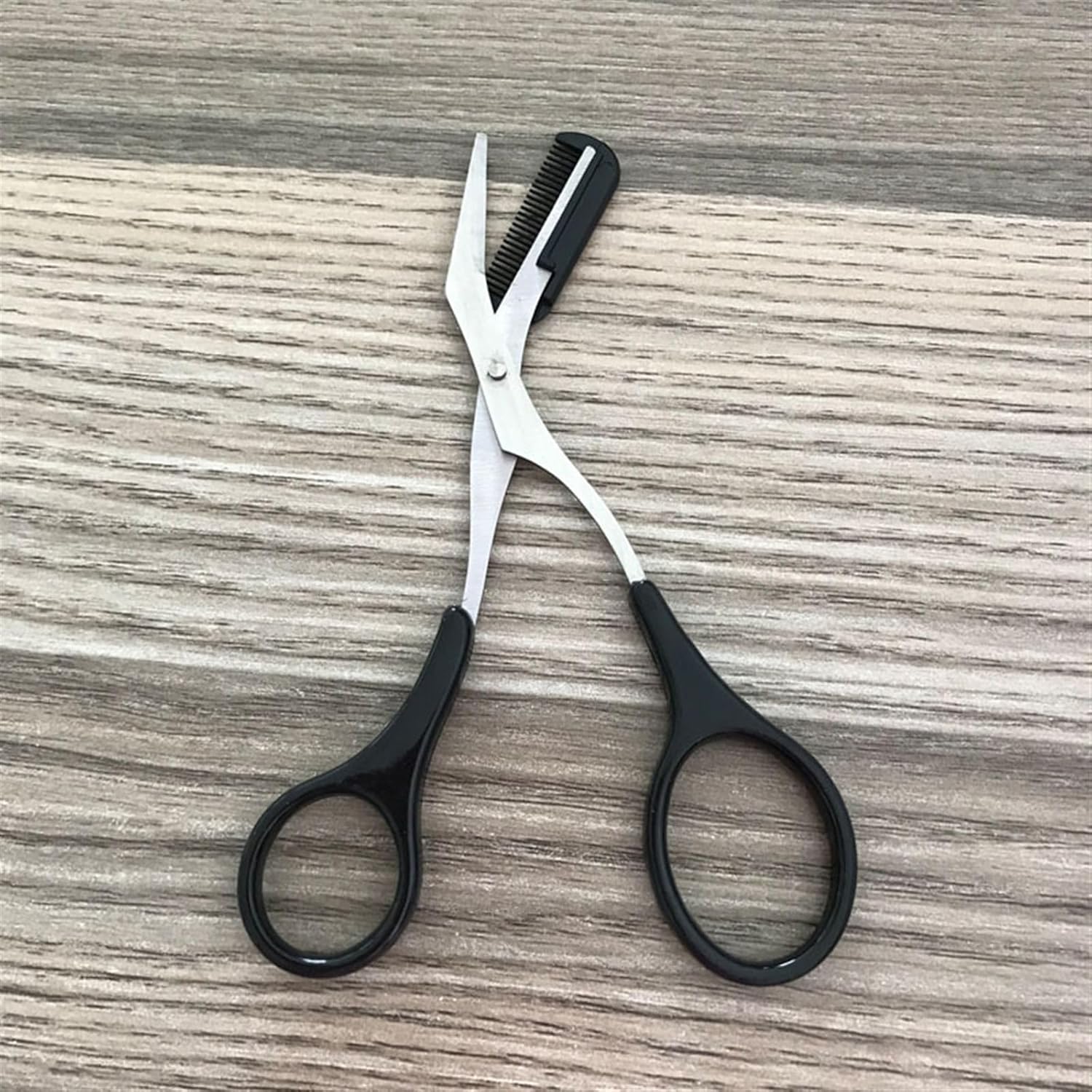Scissors Eyebrow Trimmer Scissors Comb Stainless Steel Brow Hair Scissors Clips Shaping Grooming Trimmer Makeup Accessories(random color)