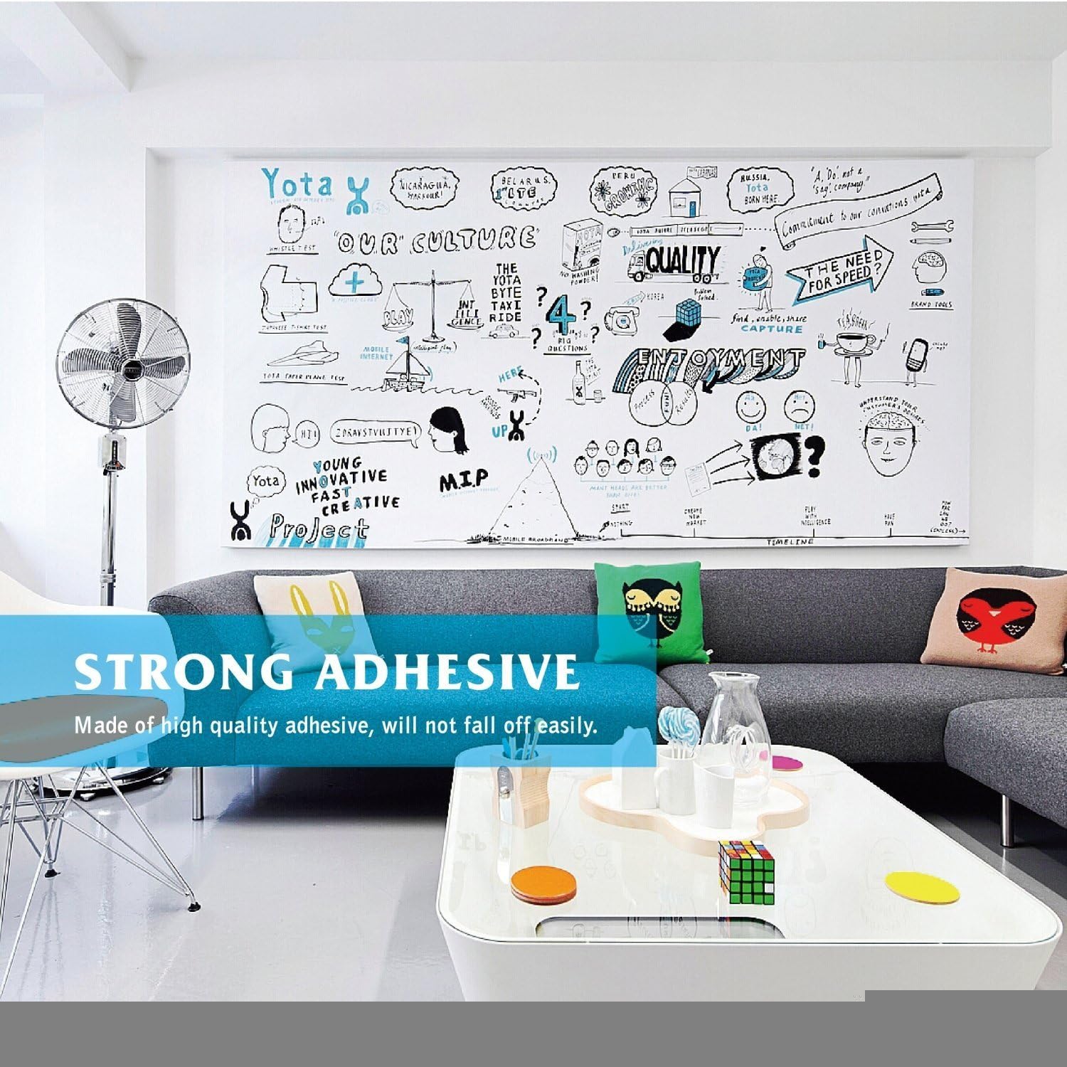 Self-Adhesive Whiteboard Wall Decal Sticker