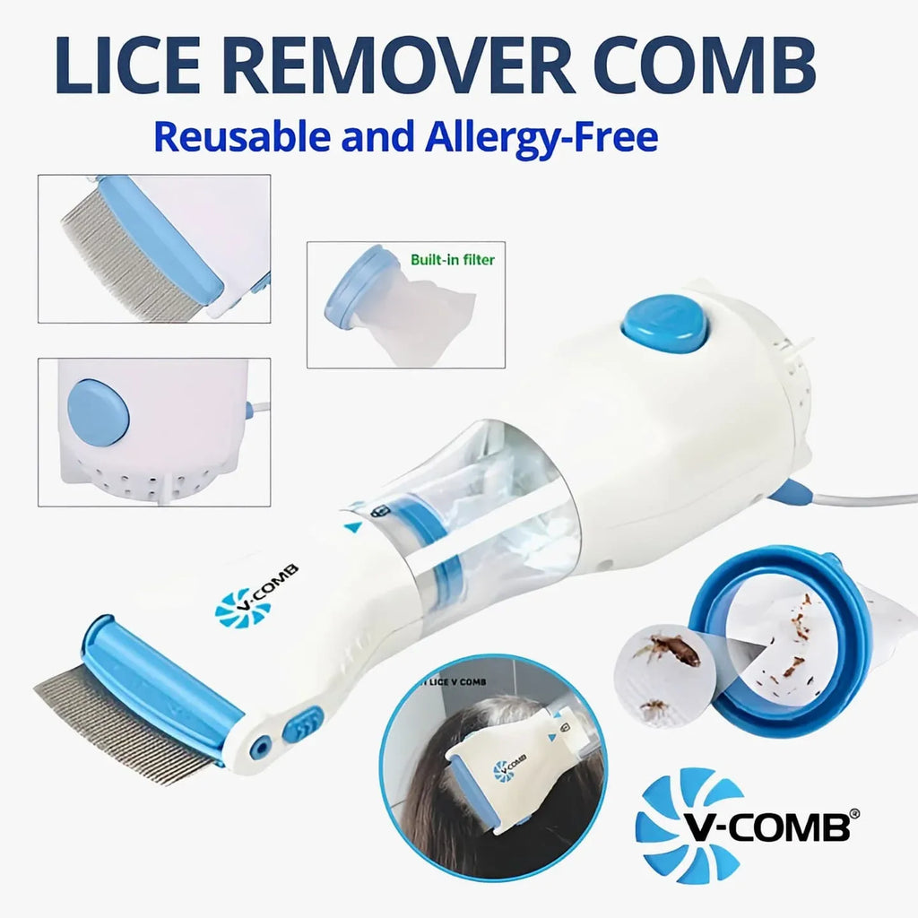 V Comb Electronic Head Lice Removal Machine With 4 Filters Anti Lice Device Safe Effective And Easy To Use